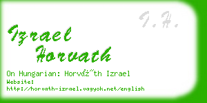 izrael horvath business card